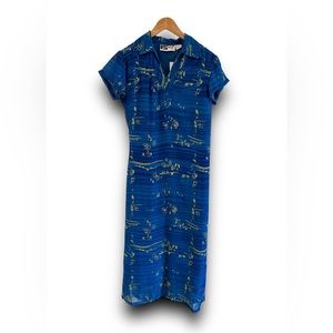 Vintage 1990s Fun Crazy Colorful Dress Abstract Art Artsy Mira Max Size M